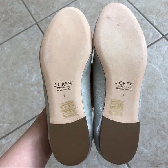 Silver Metallic Suede Loafers J.Crew - Picture 5 of 5